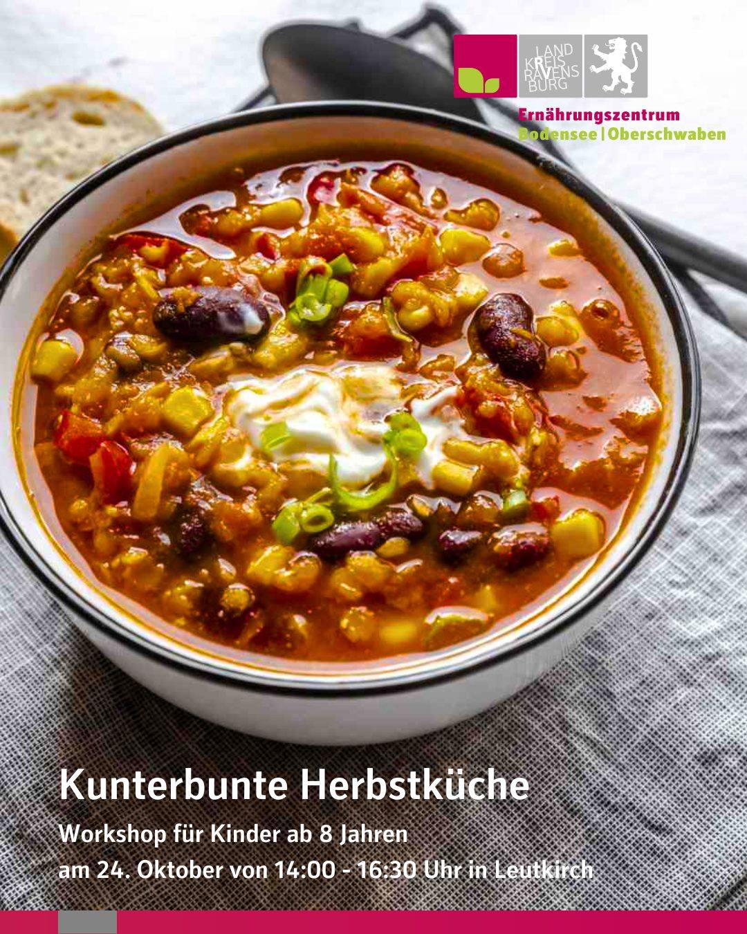 Kunterbunte Herbstküche. Workshop für Kinder ab 8 Jahren am 24. Oktober von 14:00-16:30 Uhr in Leutkirch.