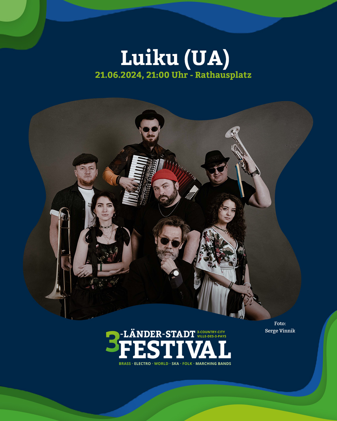  Das Bild zeigt die ukrainische Band Luiku, die am 21. Juni 2024 um 21:00 Uhr auf dem Rathausplatz in der Länderstadt auftreten wird.