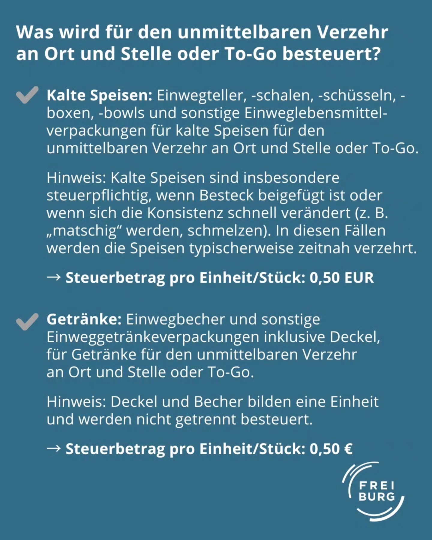 Dieser Alternativtext wurde KI-generiert: Ein Schwarz-Weiß-Bild zeigt Text zu Steuerregelungen für Lebensmittel und Getränke zum sofortigen Verzehr. Der Text listet Beispiele und die dazugehörigen Steuerbeträge auf.