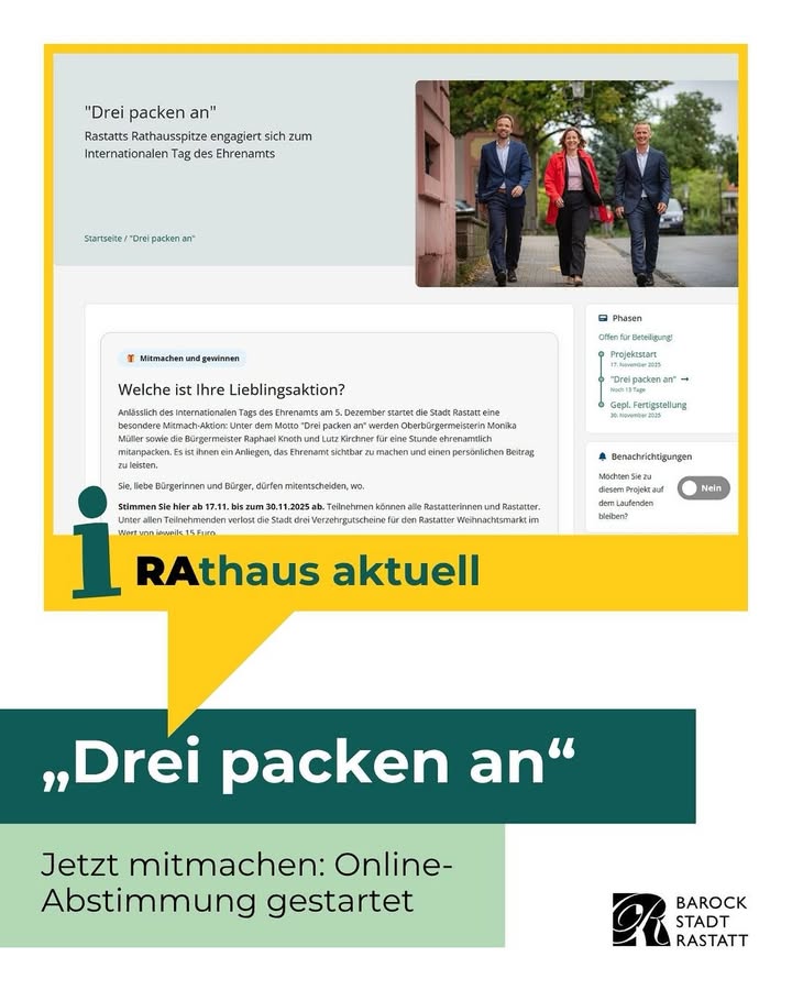 Dieser Alternativtext wurde KI-generiert: Schwarz-weißes Foto von drei Personen, die Pakete tragen. Im Hintergrund ist ein Gebäude mit einem Banner zu sehen.