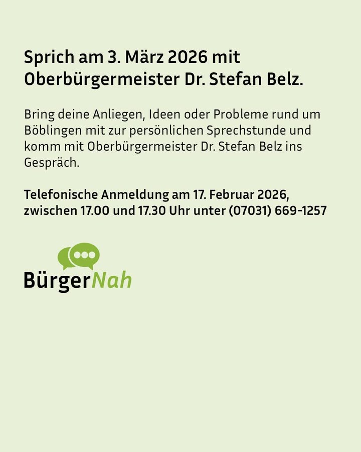 Dieser Alternativtext wurde KI-generiert: Ein hellgrüner Hintergrund mit weißem Text, der zu einem Bürgergespräch einlädt. Unten befindet sich ein grünes Logo mit dem Schriftzug "BürgerNah".