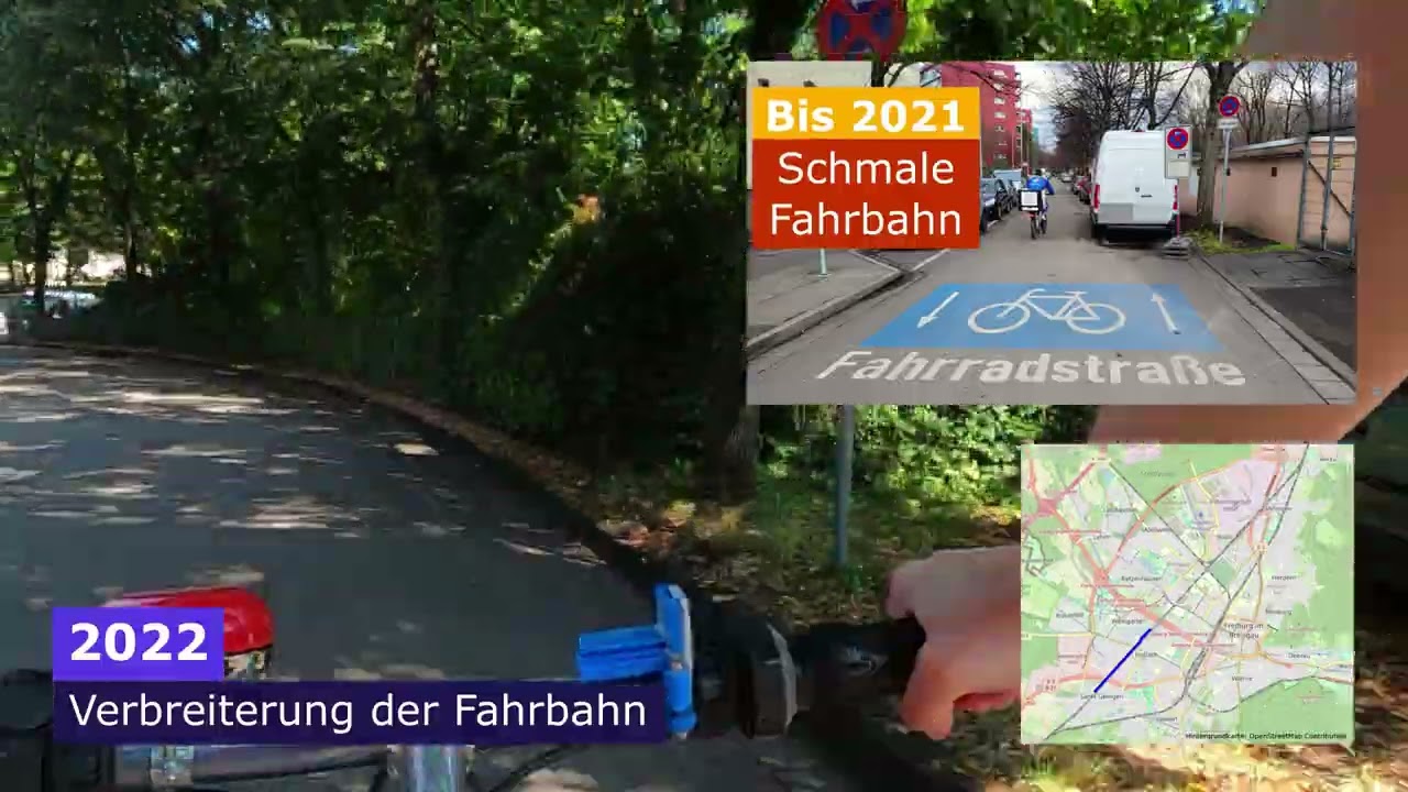 Fahrradwegverbreiterung: Ein schmaler Fahrradweg wird verbreitert. Die Karte zeigt den ungefähren Standort.