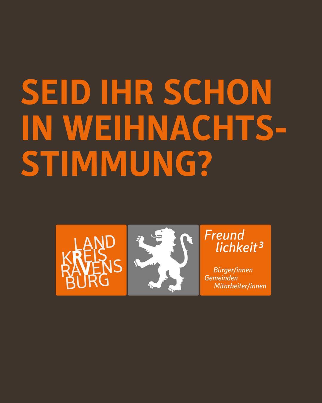 Seid ihr schon in Weihnachtsstimmung? Zu sehen ist das Logo des Landkreises.