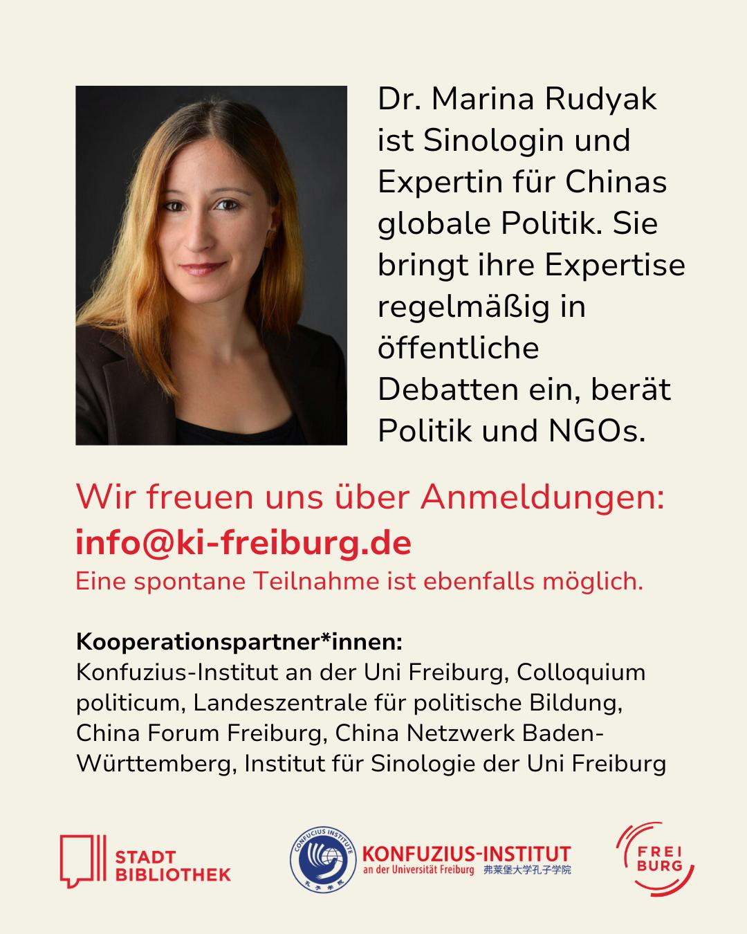 Dieser Alternativtext wurde KI-generiert: Schwarz-weißes Porträt einer Person mit kurzen Haaren. Darunter befinden sich Text und Logos verschiedener Institute und Organisationen.