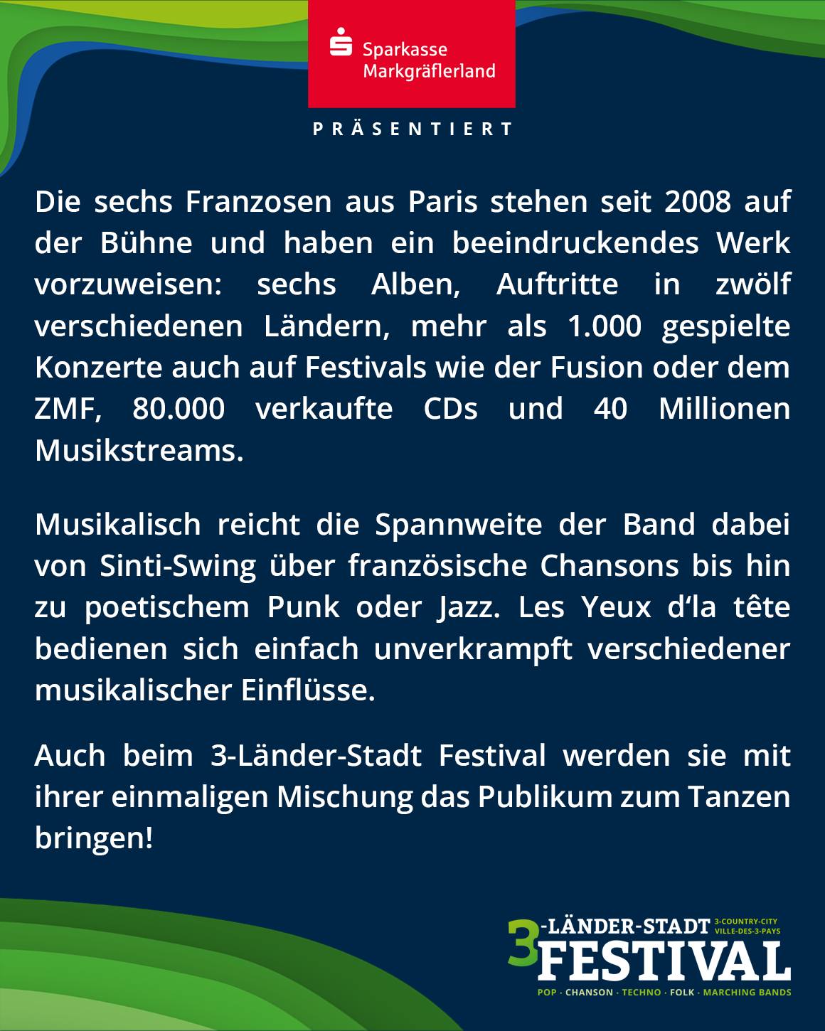Eine festival Werbung mit dem Logo einer Sparkasse. Im unteren Bereich ist das Logo eines Musik Festivals zu sehen.
