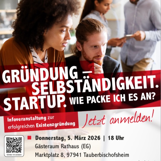 Infoveranstaltung für Existenzgründung. Jetzt anmelden