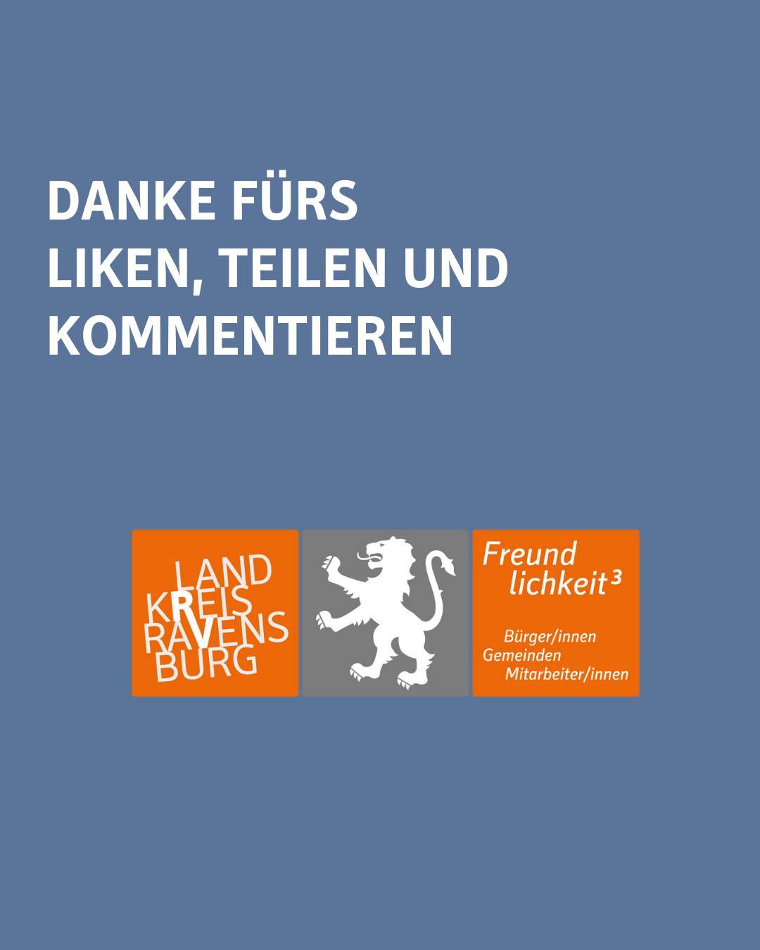 Zu sehen ist das Logo des Landkreises. Bildtext: Danke fürs liken, teilen und kommentieren.