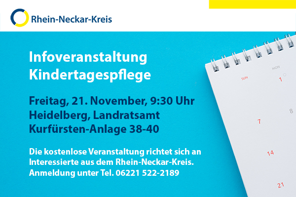 Infografik mit dem Termin: 21.11., 9:30 Uhr, Landratsamt Heidelberg, Anmeldung unter 06221 522-2189