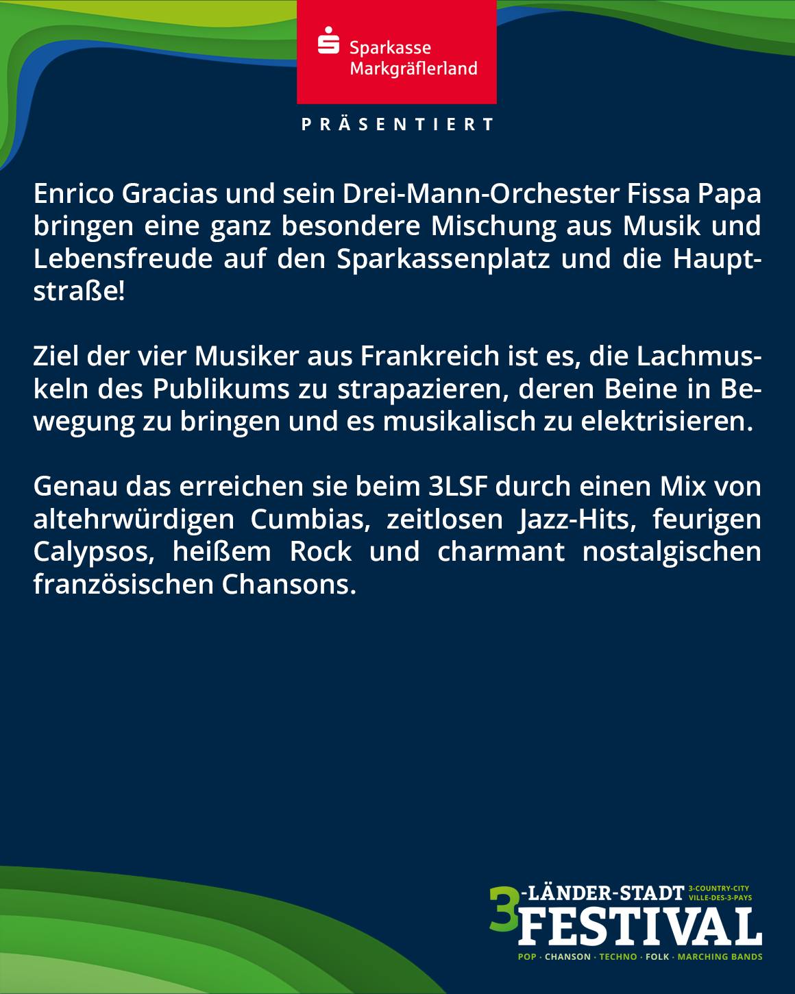 Werbung für ein Festival mit Musik. Im Text wird eine Beschreibung der Musiker und der Musik gegeben.