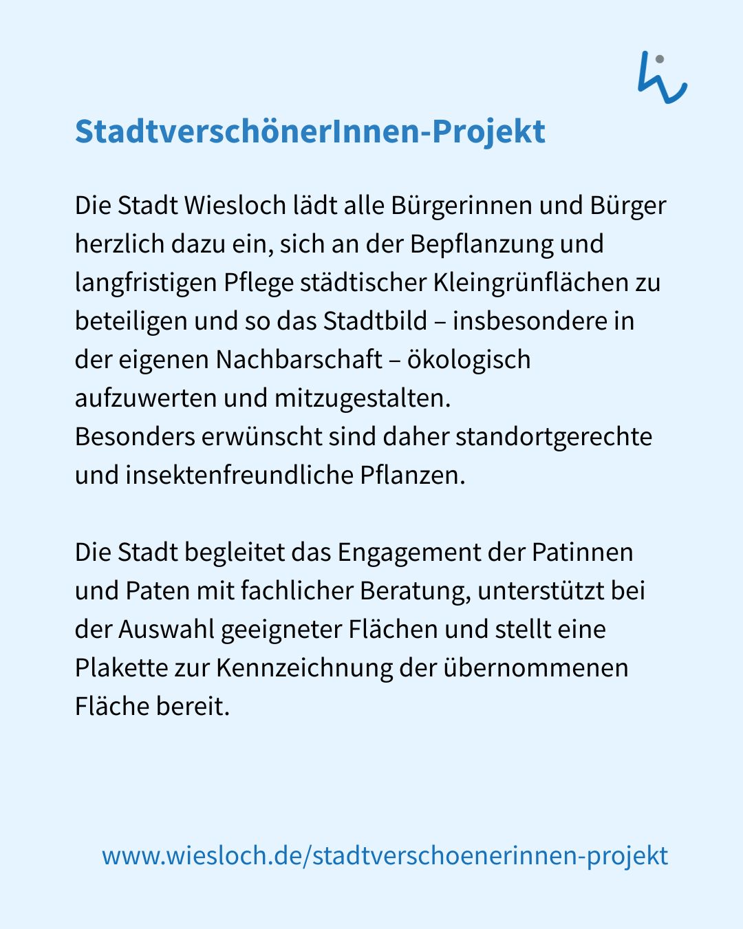 Dieser Alternativtext wurde KI-generiert: Ein Textdokument mit dem Titel „StadtverschönerInnen-Projekt“ und Informationen zur Beteiligung an der Gestaltung städtischer Flächen. Der Text lädt Bürgerinnen und Bürger zur langfristigen Pflege von Kleingrünflächen ein.
