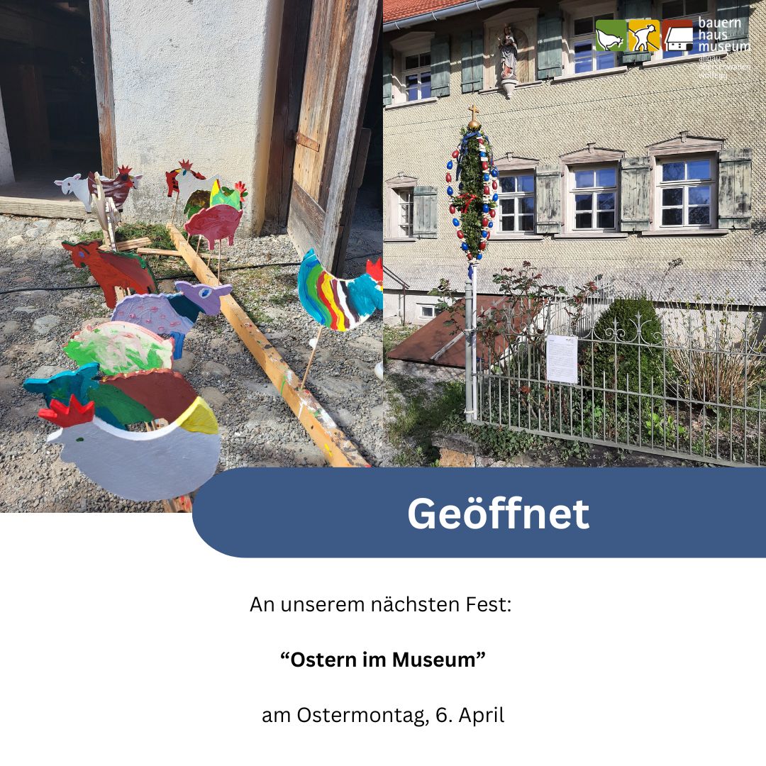 Dieser Alternativtext wurde KI-generiert: Ein farbenfrohes Bild zeigt eine Gartenanlage vor einem Gebäude mit Fenstern. Mehrere bunte Windräder und Figuren sind im Vordergrund zu sehen, ein Schild kündigt ein bevorstehendes Fest an.