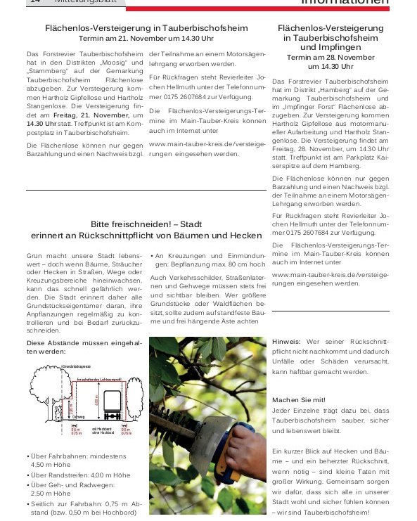 Dieser Alternativtext wurde KI-generiert: Schwarz-weißes Bild eines Informationsblatts mit Text über Flächen- und Flächenversteigterungen. Das Dokument enthält Informationen zu Terminen, Treffpunkten und Kontaktinformationen.