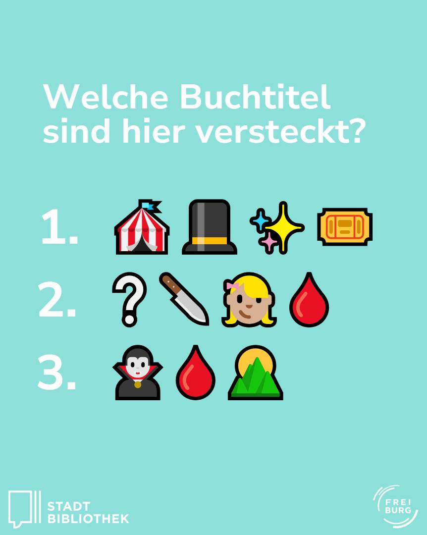 Dieser Alternativtext wurde KI-generiert: Ein hellblauer Hintergrund zeigt eine Frage, begleitet von einer Reihe kleiner, farbiger Symbole. Unter der Frage sind nummerierte Zeilen mit weiteren kleinen Symbolen abgebildet.