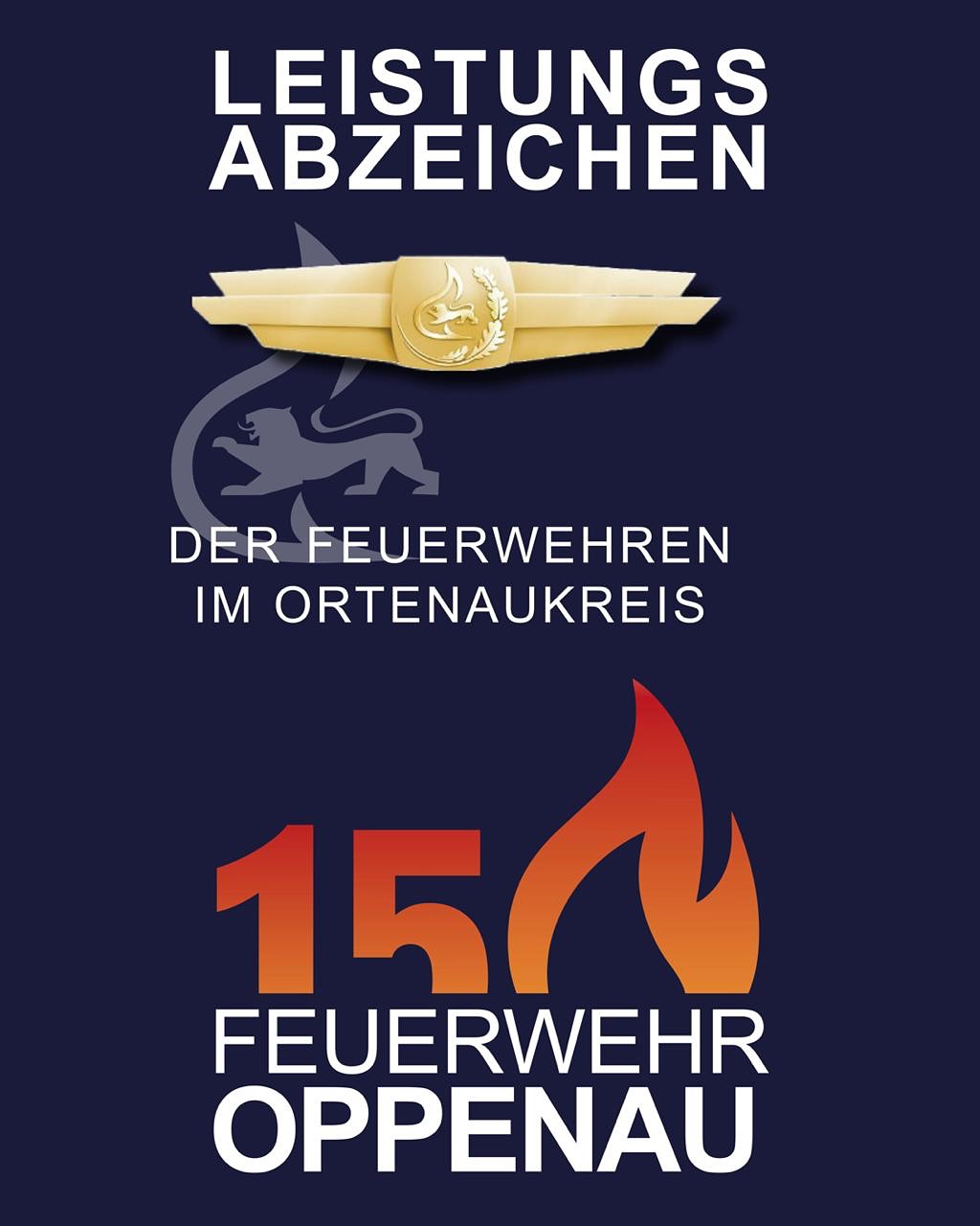 Dies ist ein Poster mit Bezug zur Feuerwehr. Das Poster beinhaltet unter anderem den Text 'Leistungsabzeichen'.