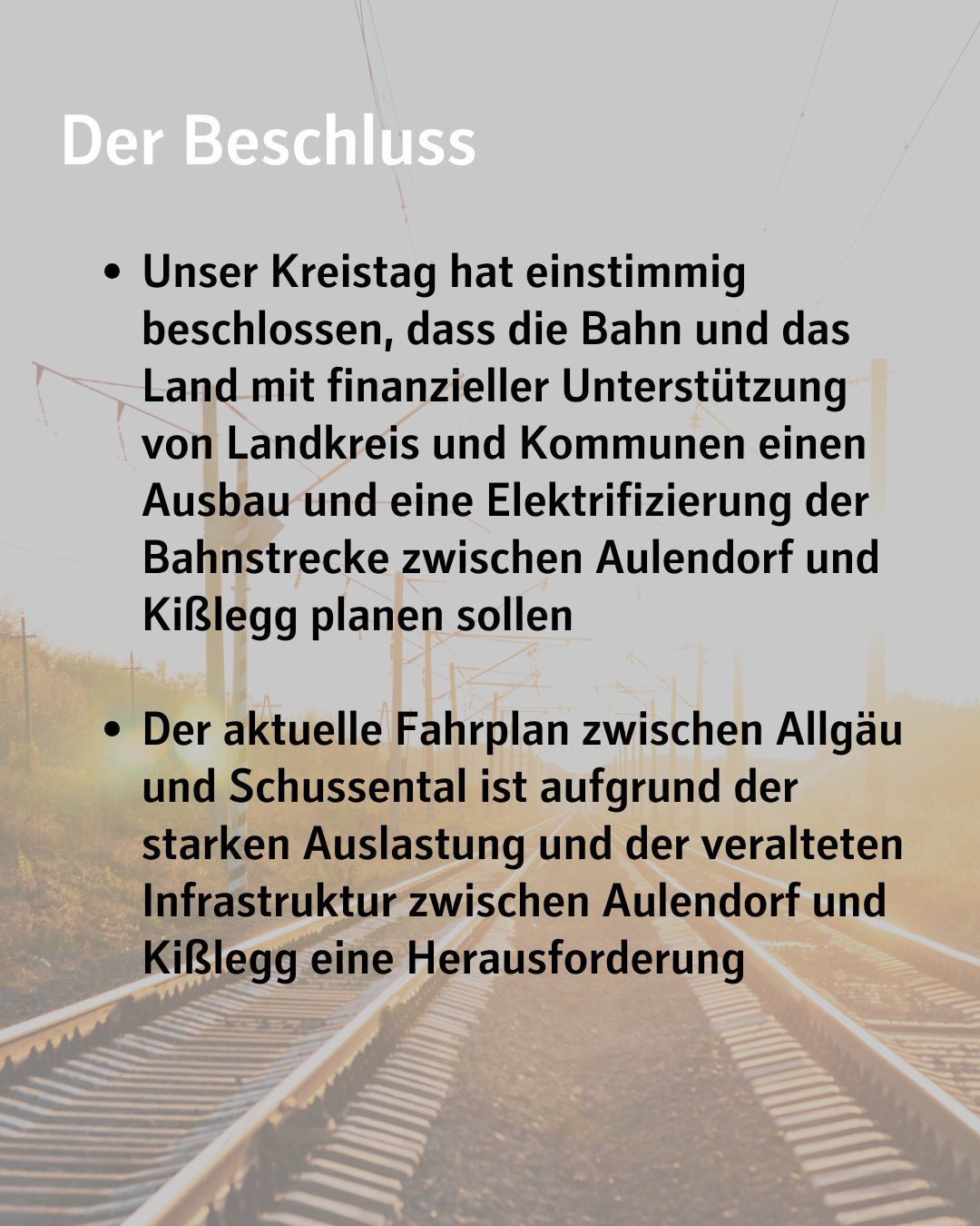 Dieser Alternativtext wurde KI-generiert: Schwarz-weißes Foto einer Eisenbahnstrecke, die durch eine grüne Landschaft führt. Im Hintergrund ist ein Feld und im Vordergrund die Gleisanlage zu sehen.