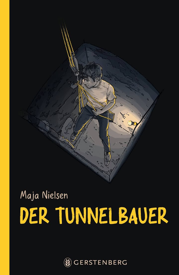 Dieser Alternativtext wurde KI-generiert: Illustration im Comicstil: Eine Person scheint in einen schmalen Schacht hinabzusteigen, möglicherweise mit einem Seil gesichert. Das Bild hat eine düstere, gezeichnete Ästhetik.