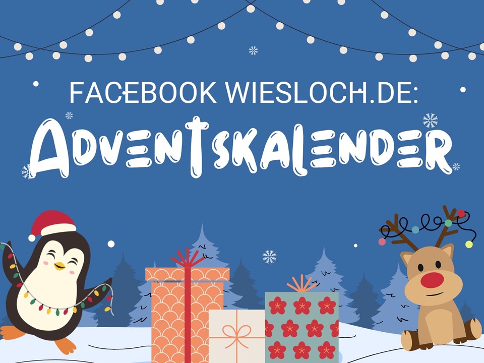 Dieser Alternativtext wurde KI-generiert: Illustration eines winterlichen Szenarios mit Tieren und Geschenken. Im oberen Bereich befindet sich ein Titel mit der Aufschrift "Adventkalender".