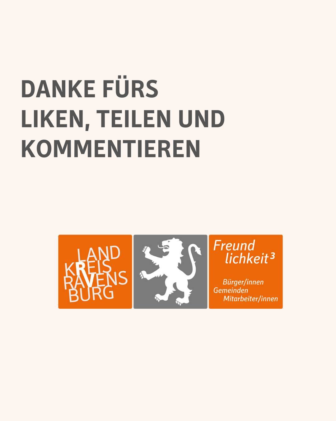 Bildtext: Danke fürs liken, teilen und kommentieren.