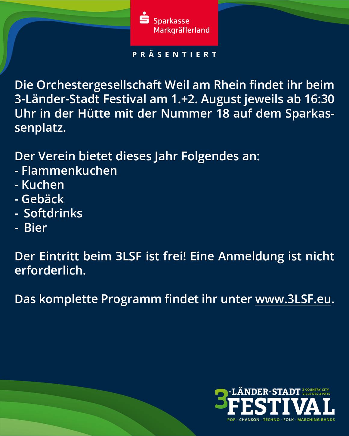 Ein Werbeplakat für ein Festival. Es listet Informationen zu Ort, Datum, Uhrzeit und das Angebot auf.