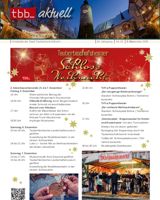 Dieser Alternativtext wurde KI-generiert: Schwarz-Weiß-Foto einer Veranstaltungsanzeige für einen Weihnachtsmarkt mit Details zu Terminen und Veranstaltungen. Die Anzeige enthält weihnachtliche Illustrationen und Text in deutscher Sprache.